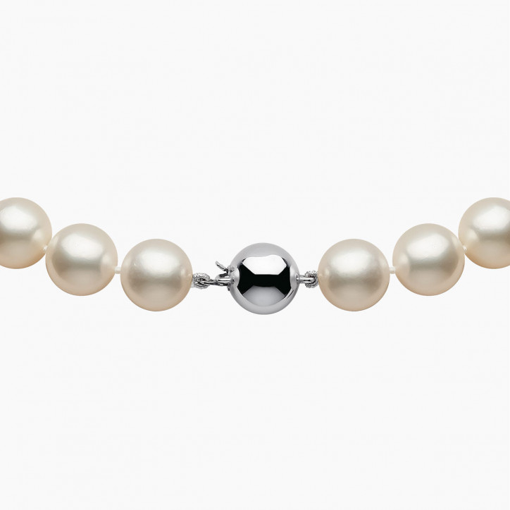 Classic 18K Gold White Australian South Sea Pearl Strand Necklace