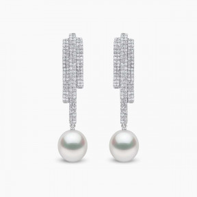 Lumina 18K White Gold South Sea Pearl Diamond Earrings