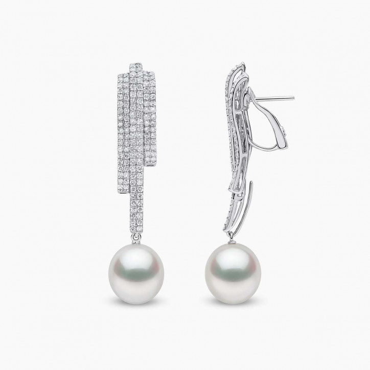 Lumina 18K White Gold South Sea Pearl Diamond Earrings