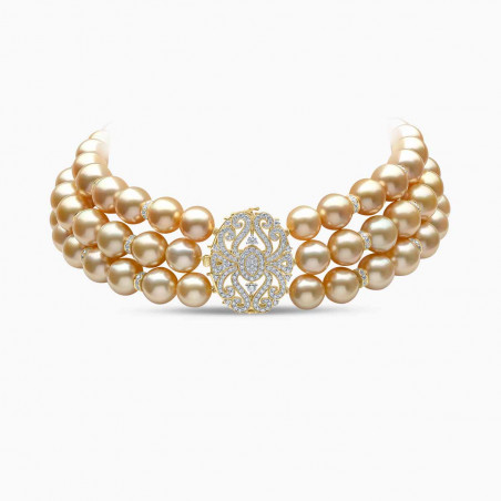 Classic 18K Gold Indonesian South Sea Pearl Choker