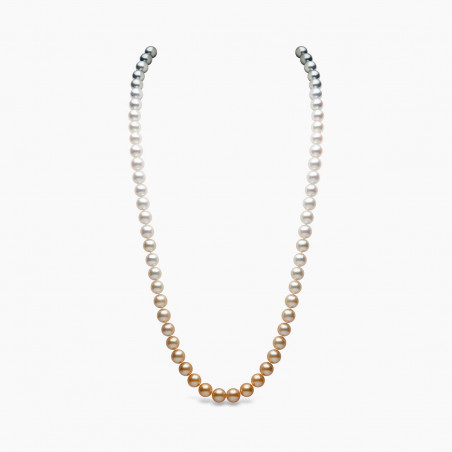 Ombré 18K Gold Tahitian and Mix Pearl Necklace