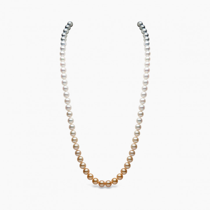 Ombré 18K Gold Tahitian and Mix Pearl Necklace