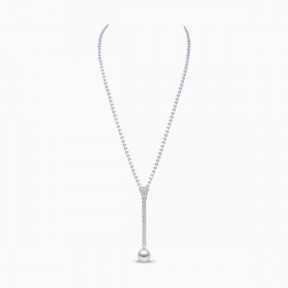 Selene 18K White Gold South Sea Pearl and Diamond Zip Necklace