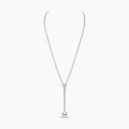 Selene 18K White Gold South Sea Pearl and Diamond Zip Necklace