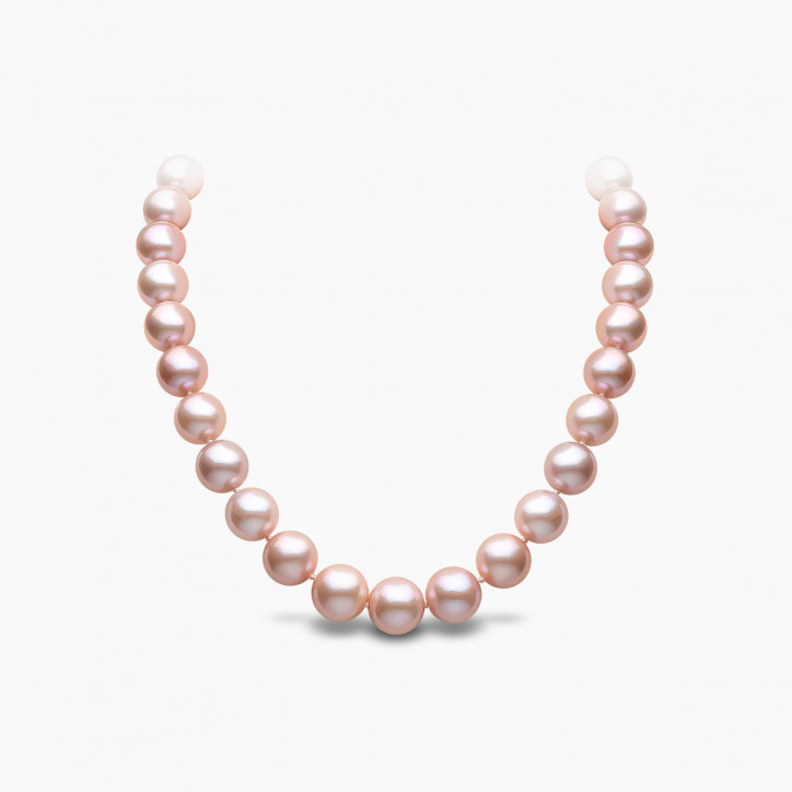 Classic 18K Gold Pink Freshwater Pearl Strand Necklace