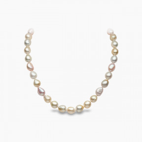 Baroque 18K Gold Freshwater Pearl Mix Strand Necklace