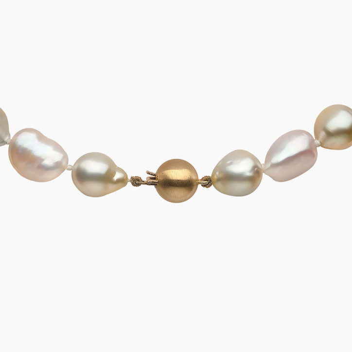 Baroque 18K Gold Freshwater Pearl Mix Strand Necklace