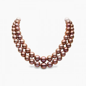 Contessa 18K Gold Pink Freshwater Pearl Double Row Necklace