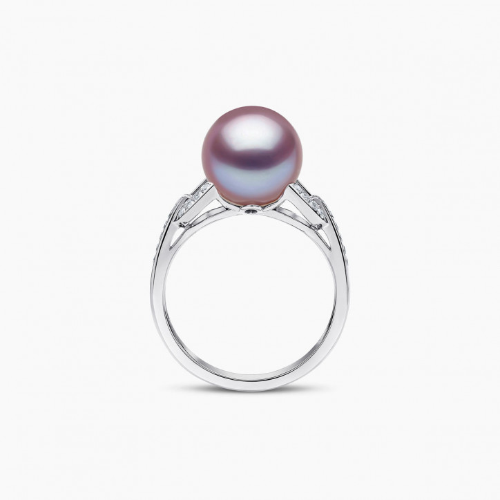 Jazz 18K Gold Pearl and Diamond Link Ring