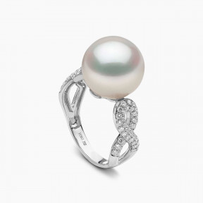 Duchess 18K Gold Pearl and Diamond Hoop Ring