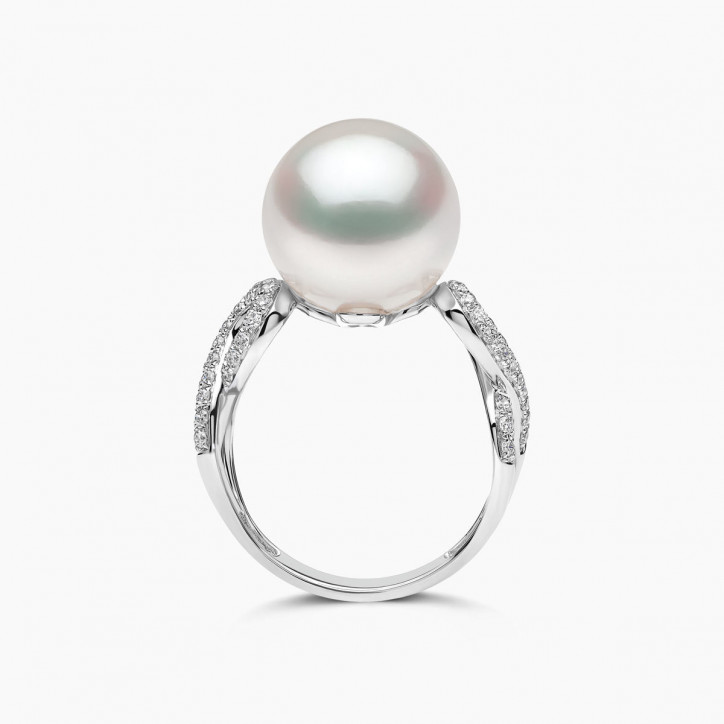 Duchess 18K Gold Pearl and Diamond Hoop Ring