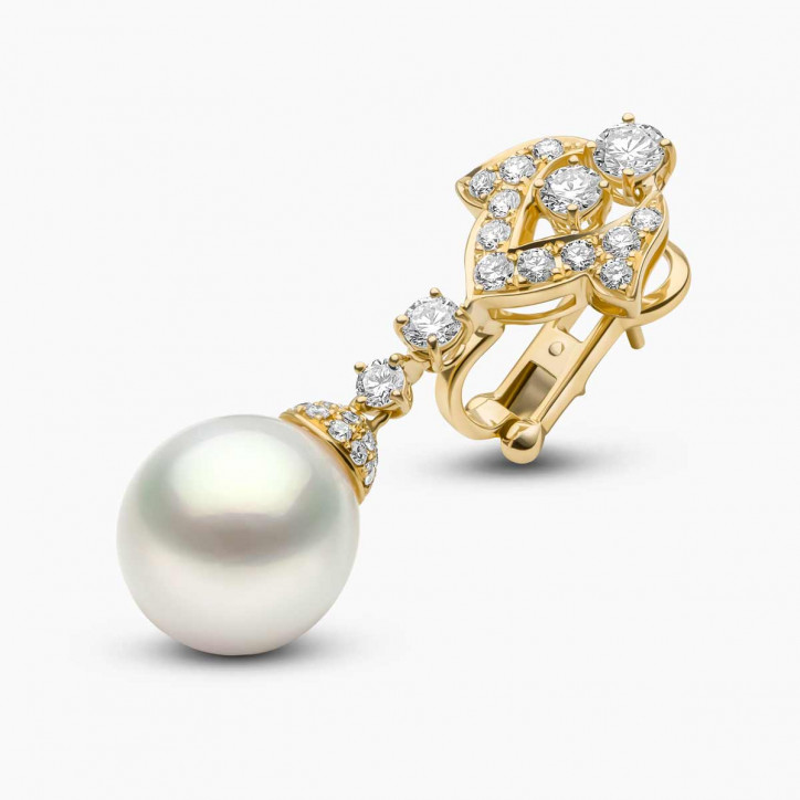 Sahara 18K Gold South Sea Pearl Diamond Earrings