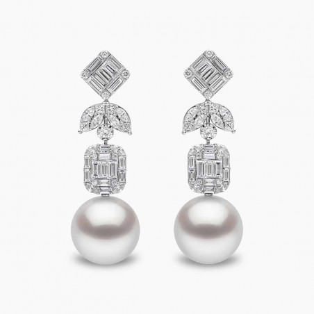 Buckingham 18K Gold South Sea Pearl Diamond Earrings