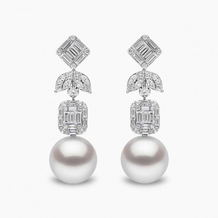 Buckingham 18K Gold South Sea Pearl Diamond Earrings