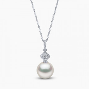 Starlight 18K Gold South Sea Pearl and Diamond Nova Pendant