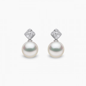 Starlight 18K Gold Pearl and Diamond Nova Earrings