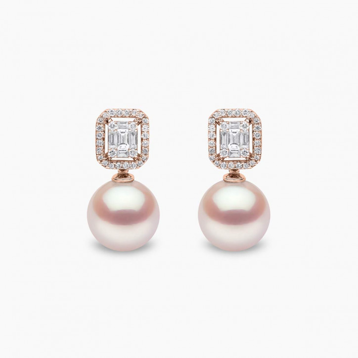 Starlight 18K Gold Pearl and Diamond Cosmic Earrings