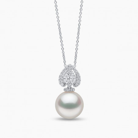 Glitz 18K Gold South Sea Pearl and Diamond Halo Pendant