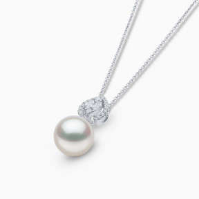 Glitz 18K Gold South Sea Pearl and Diamond Halo Pendant