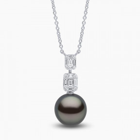 Starlight 18K Gold Pearl and Diamond Drop Lunar Pendant