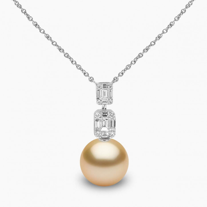 Starlight 18K Gold Pearl and Diamond Drop Lunar Pendant