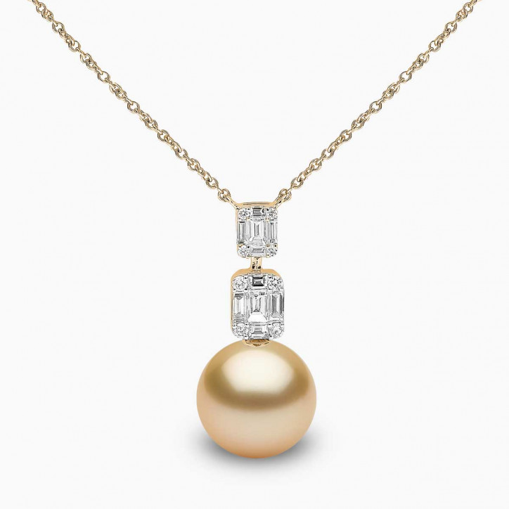 Starlight 18K Gold Pearl and Diamond Drop Lunar Pendant