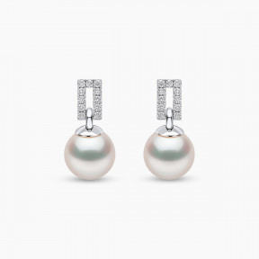 Jazz 18K Gold Akoya Pearl and Diamond Earrings