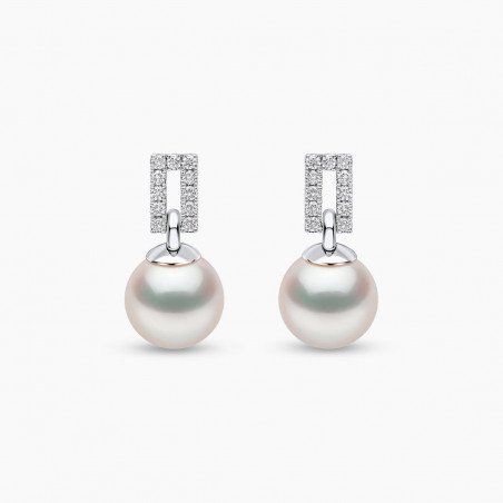 Jazz 18K Gold Akoya Pearl and Diamond Earrings