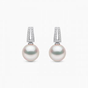 Jazz 18K Gold Akoya Pearl and Diamond Earrings