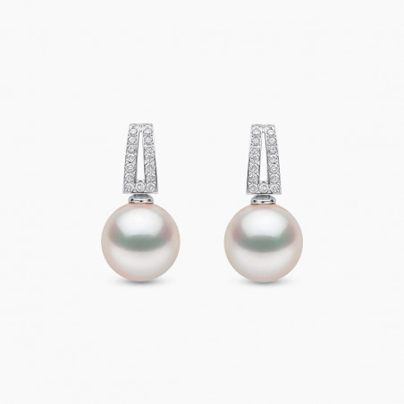 Jazz 18K Gold Akoya Pearl and Diamond Earrings