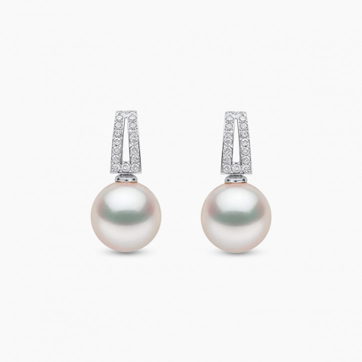 Jazz 18K Gold Akoya Pearl and Diamond Earrings