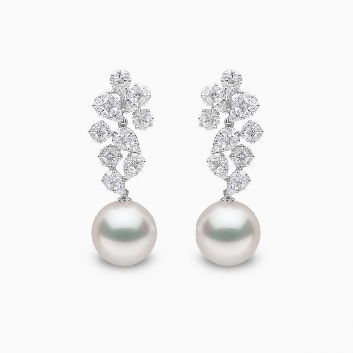 Glitz 18K Gold South Sea Pearl and Diamond Brilliance Earrings