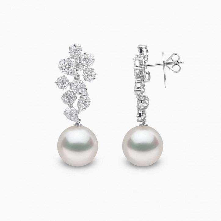 Glitz 18K Gold South Sea Pearl and Diamond Brilliance Earrings