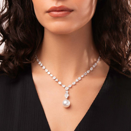 Glitz 18K Gold South Sea Pearl and Diamond Symphony Necklace