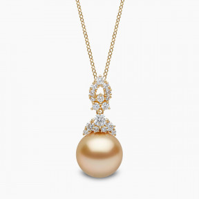 Duchess 18K Gold Pearl and Diamond Motif Pendant