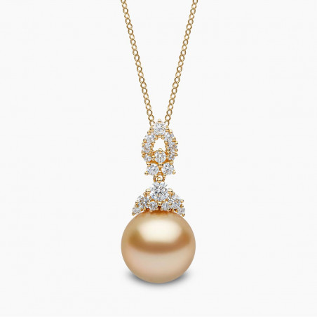 Duchess 18K Gold Pearl and Diamond Motif Pendant