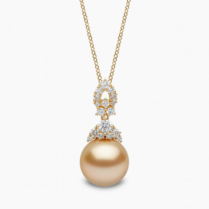 Duchess 18K Gold Pearl and Diamond Motif Pendant