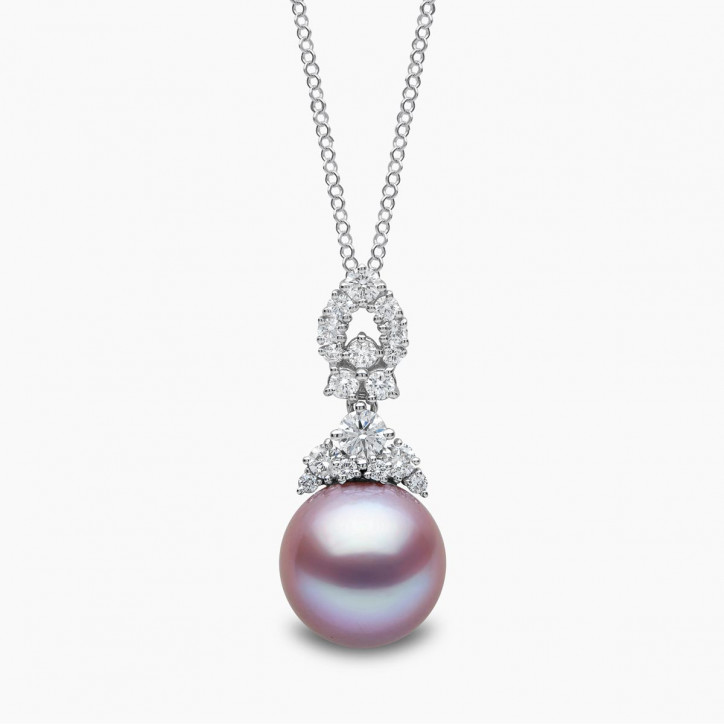 Duchess 18K Gold Pearl and Diamond Motif Pendant