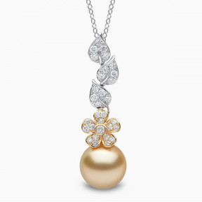 Duchess 18K Gold Pearl and Diamond Floral Motif Pendant