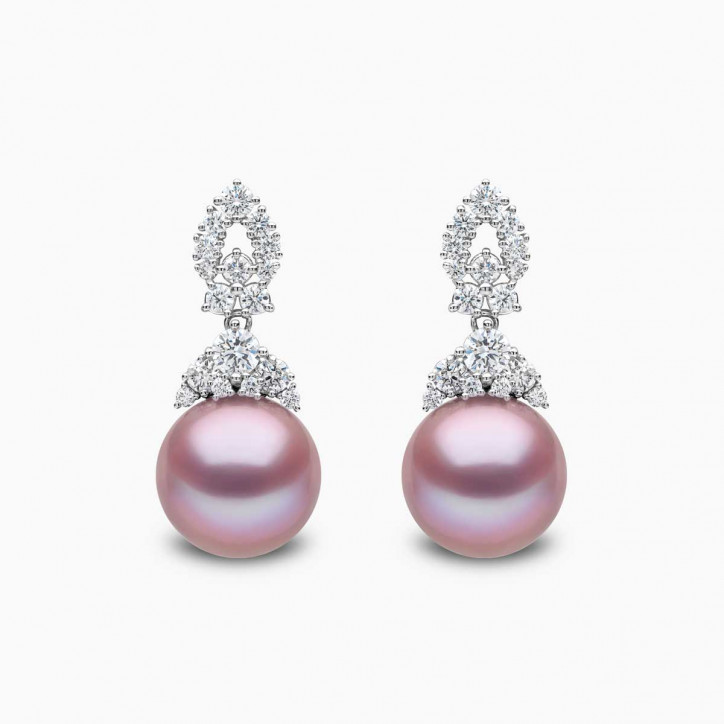 Duchess 18K Gold Pearl and Diamond Motif Earrings