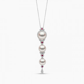 Duchess 18K Gold Pearl, Ruby and Diamond Necklace