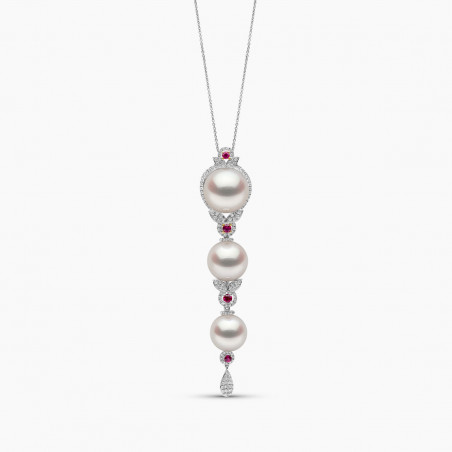 Duchess 18K Gold Pearl, Ruby and Diamond Necklace