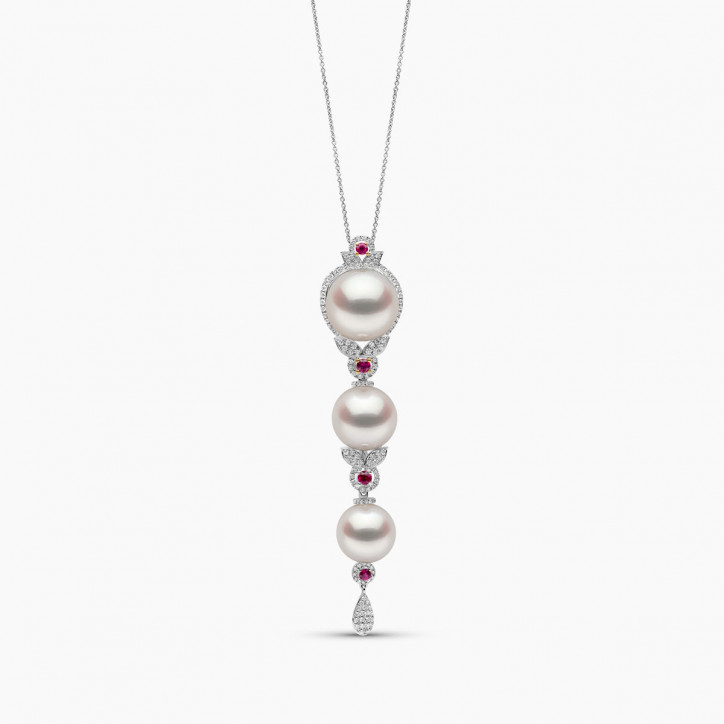 Duchess 18K Gold Pearl, Ruby and Diamond Necklace