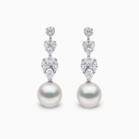 Glitz 18K Gold South Sea Pearl and Diamond Symphony Earrings