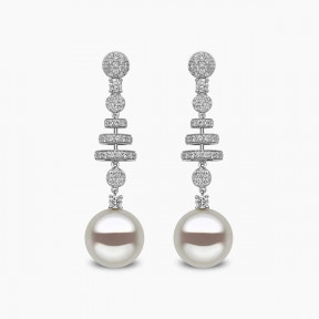 Contessa 18K White Gold South Sea Pearl and Diamond Earrings