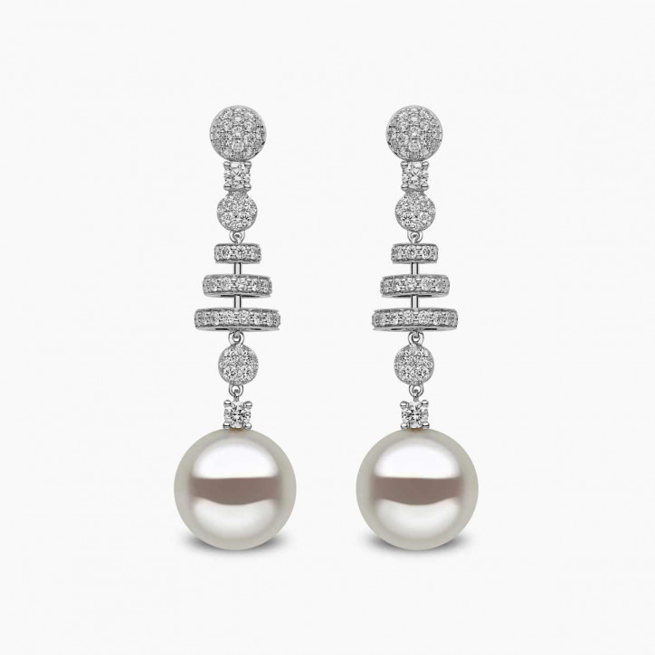 Contessa 18K White Gold South Sea Pearl and Diamond Earrings