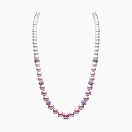 Ombré 18K Gold Akoya and Pink Freshwater Pearl Necklace