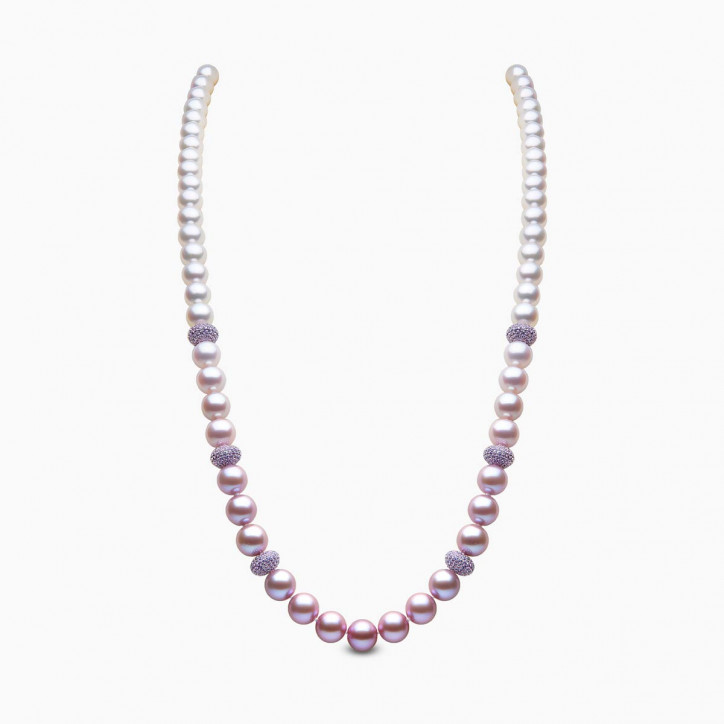 Ombré 18K Gold Akoya and Pink Freshwater Pearl Necklace