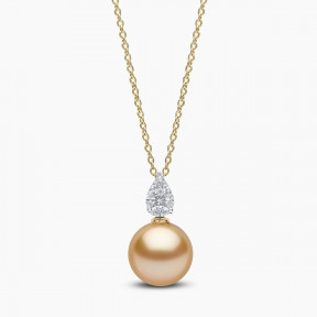 Starlight 18K Gold South Sea Pearl and Diamond Prism Pendant