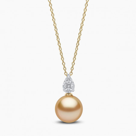 Starlight 18K Gold South Sea Pearl and Diamond Prism Pendant